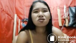 Asian Girl eat her own Poo