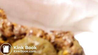 sexy skinny girl takes huge shit on diaper