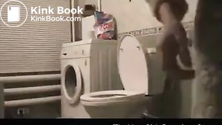 pooping on the toilet