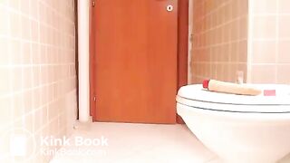 cute brunette huge shit and anal dildo