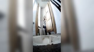 Anal freak prolapses as she squats