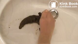 big poop in sink