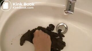 big poop in sink