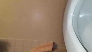 Michelle close up doing a smaller poo