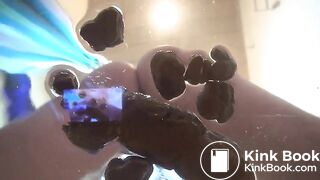 Shitting over glass panel