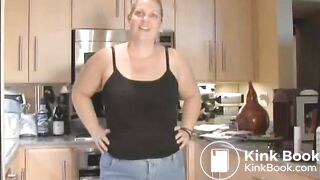 Slut with fat ass shits from special chair