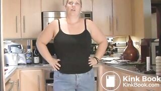 Slut with fat ass shits from special chair