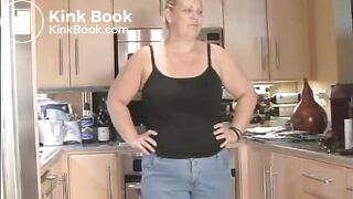 Slut with fat ass shits from special chair