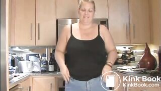 Slut with fat ass shits from special chair