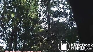 Woman shitting in the bushes - Pooping and pissing girls Poo