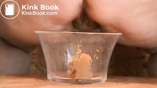 bbw shit in a glass bowl