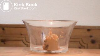 bbw shit in a glass bowl