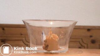 bbw shit in a glass bowl