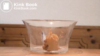 bbw shit in a glass bowl