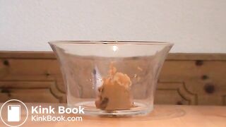 bbw shit in a glass bowl