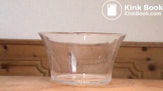 bbw shit in a glass bowl