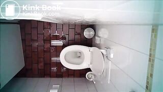 clogged public toilet