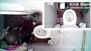 clogged public toilet