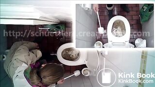 clogged public toilet