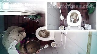 clogged public toilet