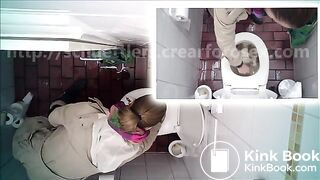 clogged public toilet