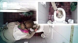 clogged public toilet