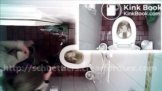 clogged public toilet