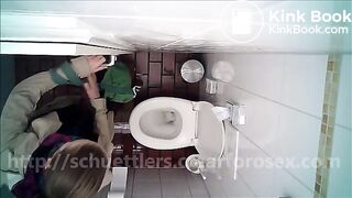 clogged public toilet