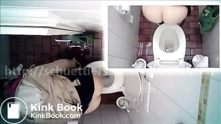 clogged public toilet