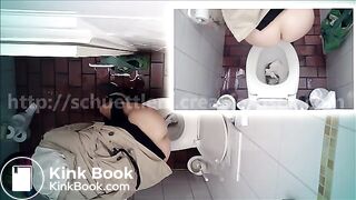 clogged public toilet