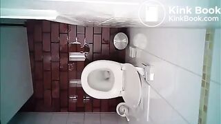 Webcam in the toilet and pooping woman
