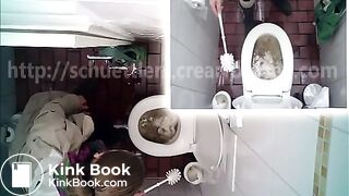 Webcam in the toilet and pooping woman