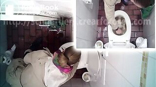 Webcam in the toilet and pooping woman