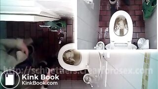Webcam in the toilet and pooping woman