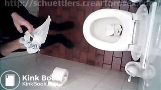 woman pooping accident