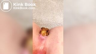 Pooping close up of vagina and anus
