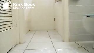 chubby girl shits a big log out of her pussy