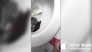 Very hot girl shits on a plate