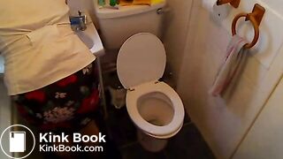 Blonde girl poops