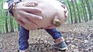 Huge poop on forest floor