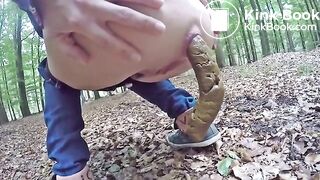 Huge poop on forest floor