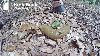 Huge poop on forest floor