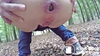 Huge poop on forest floor