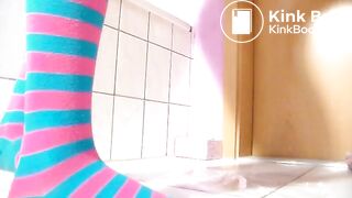 sexy skinny girl takes a huge shit