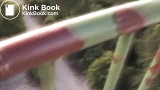 Piroska pooping on a watchtower