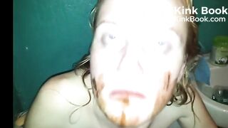 Toilet slave girl eat shit