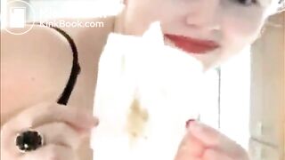 lovely woman shitting
