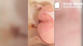 Tasia takes an enema shit in the tub