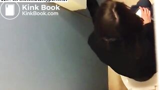 Over the stall pooping