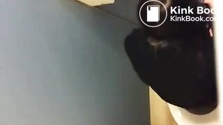 Over the stall pooping